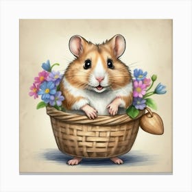 Hamster In A Basket 1 Canvas Print