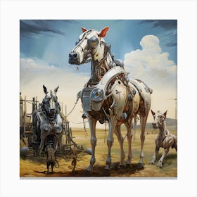 Surreal Cyborg Cows On A Farm Ai Art Depot 15 Canvas Print