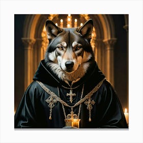 The Revered Lupus, High Priest of the Twilight Order: The Royal Animal Series Canvas Print