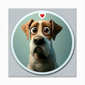 Dog With A Heart Canvas Print