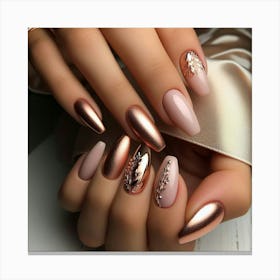 Rose Gold Nails Canvas Print