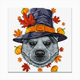 Thanksgiving Siberian Husky Canvas Print