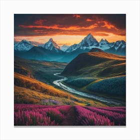 Distant View Over Mountain Canvas Print