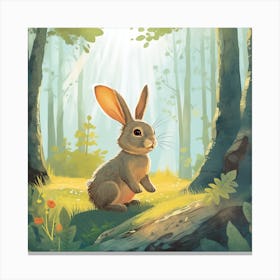 Rabbit In The Woods Canvas Print