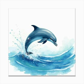 Dolphin Jumping In The Water 1 Canvas Print