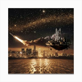 Spaceship In The Sky Canvas Print