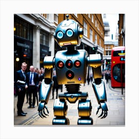 Robot In City Of London (44) Canvas Print