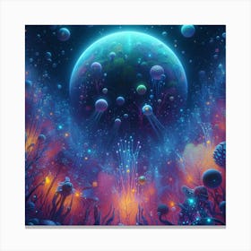 Aliens planet in water Canvas Print