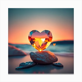Diamond Heart on the beach Canvas Print