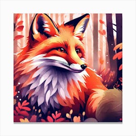 Fox In The Forest 26 Canvas Print