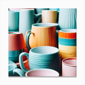 Colorful Mugs Canvas Print