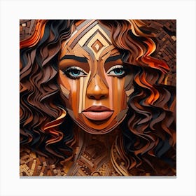 Abstract Portrait Of African Woman Canvas Print