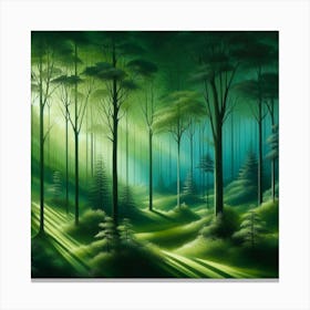 Rays Of Light In The Forest Canvas Print