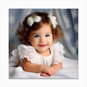 Portrait Baby Innocent Cute Adorable Precious Tiny Joyful Playful Smiling Cherubic Sweet (11) Canvas Print