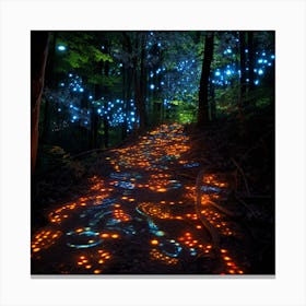 Fireflies In The Forest Canvas Print