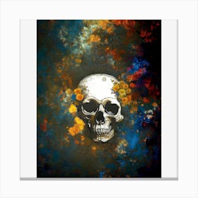 skull among the flowers ( version III) Canvas Print