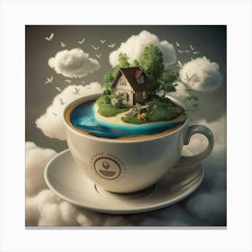 House In A Cup 8 Canvas Print