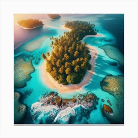 Aerial View Of A Tropical Island Canvas Print