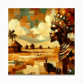 Native African Warrior Man 3 Canvas Print