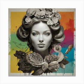 Lady With Flowers Canvas Print