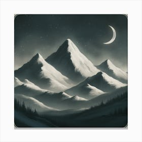 A Night In The Mountains (2) Canvas Print