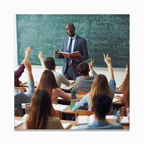 Teacher In Classroom With Students Canvas Print