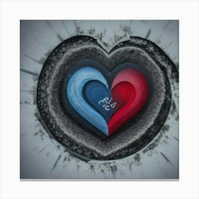 Heart Of Blue And Red Canvas Print