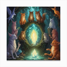 Cats Of The Forest Canvas Print