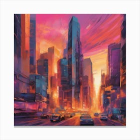 Vibrant cityscape 3 Canvas Print