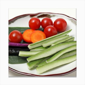 Ukyo E Fruits And Vegetables Canvas Print