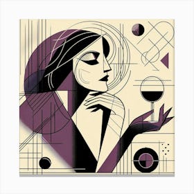 Woman Holding A Glass Of Wine Canvas Print