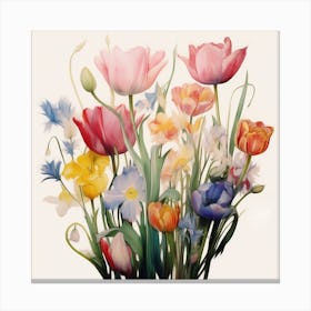 Spring Tulips Posey Canvas Print