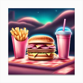 Pink Fast Food Dream Canvas Print