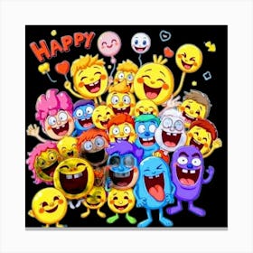 Happy Emojis 1 Canvas Print