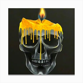 Skull With Candle Canvas Print