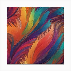 Colorful Feathers 10 Canvas Print