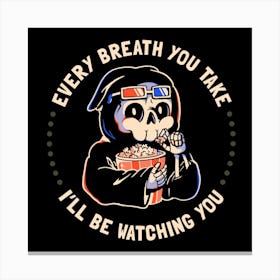 Watching You - Funny Creepy Skull Gift 1 Canvas Print