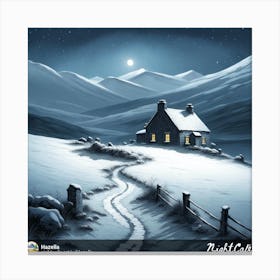 Snowy Scottish cottage Canvas Print