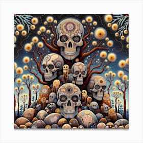 Skulls In The Forest Canvas Print