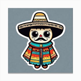 Mexican Pancho Sticker 2d Cute Fantasy Dreamy Vector Illustration 2d Flat Centered By Tim Bu (1) Canvas Print