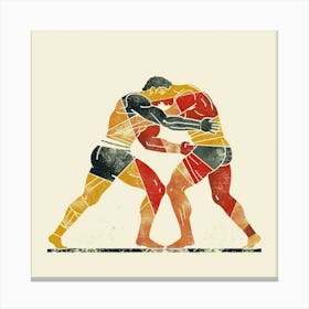 A Greco Roman Wrestling Minimal Illustration Print Canvas Print