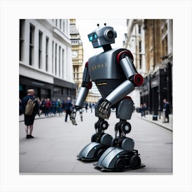 Robot On The Street 13 Canvas Print