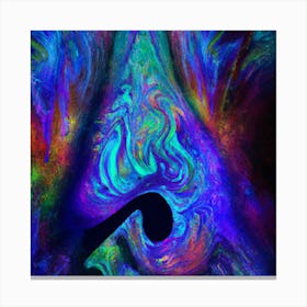 Abstract Painting Blue Flame Canvas Print