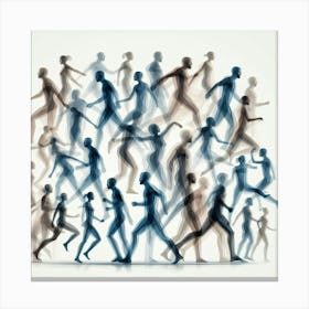 Silhouettes Of People Running 1 Canvas Print