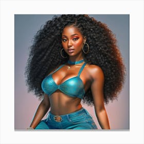 Afro Girl Canvas Print