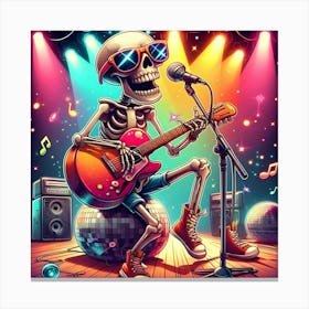 Skeleton Playing Guitar 6 Canvas Print