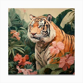 Tiger 6 Pink Jungle Animal Portrait Canvas Print