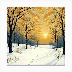 Snowy Path Canvas Print