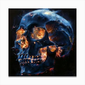 Skull In Flames 1 Canvas Print