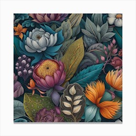 Floral Seamless Pattern 4 Canvas Print